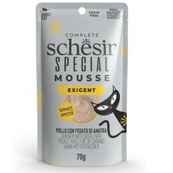 Schesir Exigent Mouse Tavuklu Ve Ördekli Yetişkin Kedi Konservesi 80 GR | SRC: Barcode: 8005852131041